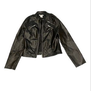Black leather jacket